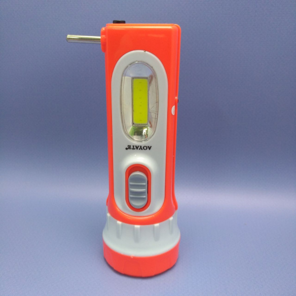 Фонарь аккумуляторный Super Led с зарядкой 220 В и солнечной батареей / Портативный фонарь 2 режима работы